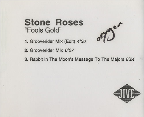 The Stone Roses Fools Gold - 3-trk Grooverider Mixes CD-R acetate UK STOCRFO135655