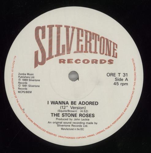 The Stone Roses I Wanna Be Adored - EX 12" vinyl single (12 inch record / Maxi-single) UK STO12IW742558