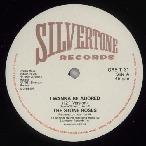 The Stone Roses I Wanna Be Adored - VG 12" vinyl single (12 inch record / Maxi-single) UK STO12IW881352