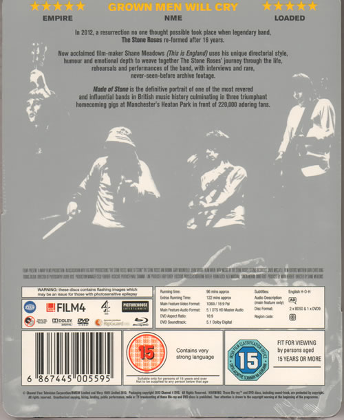 The Stone Roses Made Of Stone - Steelbook Edition Blu Ray DVD UK STOBRMA638699