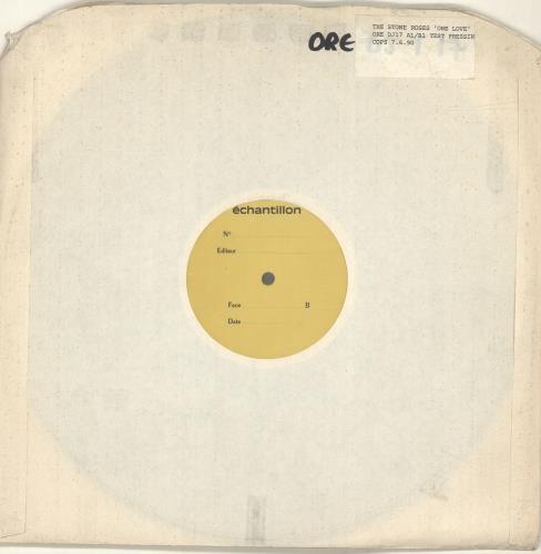 The Stone Roses One Love - test pressing 12" vinyl single (12 inch record / Maxi-single) French STO12ON151180