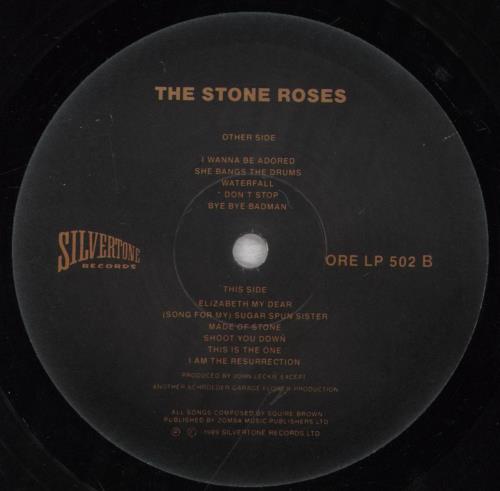 The Stone Roses The Stone Roses - 1st - John Squire print label- VG vinyl LP album (LP record) UK STOLPTH784544