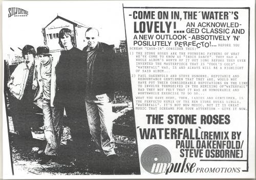 The Stone Roses Waterfall 12" vinyl single (12 inch record / Maxi-single) UK STO12WA91849