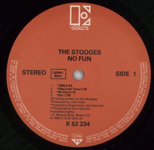 The Stooges No Fun - Red Label vinyl LP album (LP record) German TSGLPNO868897