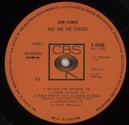 The Stooges Raw Power - EX vinyl LP album (LP record) UK TSGLPRA606605