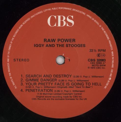 The Stooges Raw Power - Red Label vinyl LP album (LP record) UK TSGLPRA279991