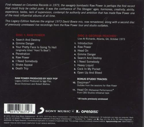 The Stooges Raw Power 2 CD album set (Double CD) UK TSG2CRA828992