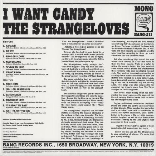The Strangeloves I Want Candy vinyl LP album (LP record) US VQPLPIW875722