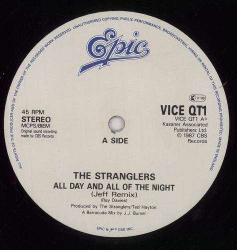 The Stranglers All Day And All Of The Night 12" vinyl single (12 inch record / Maxi-single) UK STR12AL856304