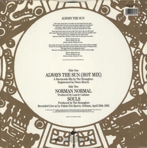 The Stranglers Always The Sun 12" vinyl single (12 inch record / Maxi-single) UK STR12AL23976