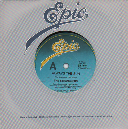 The Stranglers Always The Sun 7" vinyl single (7 inch record / 45) Australian STR07AL636945