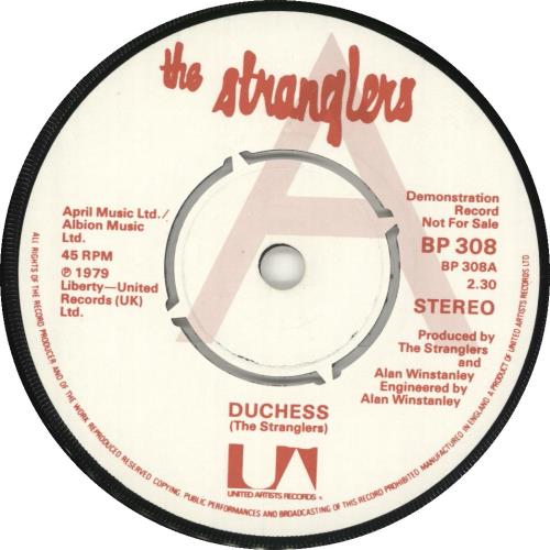 The Stranglers Duchess - A Label 7" vinyl single (7 inch record / 45) UK STR07DU706814
