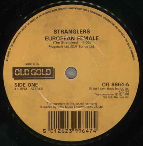 The Stranglers European Female / Skin Deep 7" vinyl single (7 inch record / 45) UK STR07EU856029