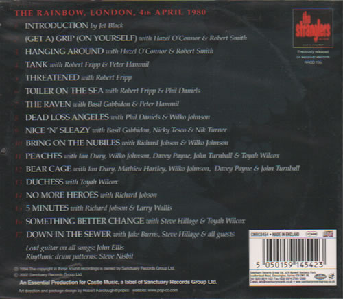 The Stranglers Live In Concert CD album (CDLP) UK STRCDLI636906