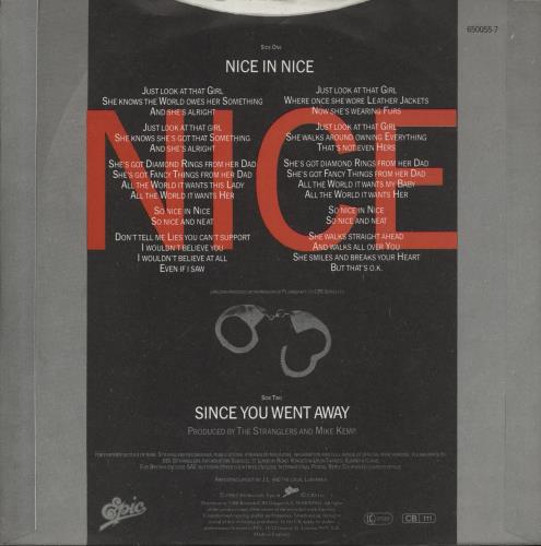 The Stranglers Nice In Nice 7" vinyl single (7 inch record / 45) UK STR07NI109476