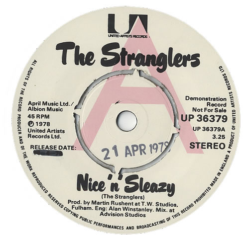 The Stranglers Nice 'n' Sleazy - P/s 7" vinyl single (7 inch record / 45) UK STR07NI292292