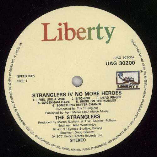 The Stranglers No More Heroes - 2nd vinyl LP album (LP record) UK STRLPNO526719