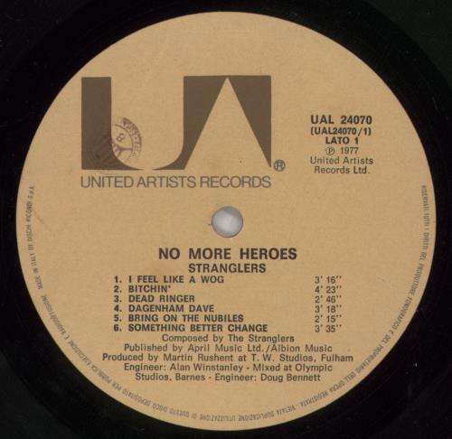 The Stranglers No More Heroes vinyl LP album (LP record) Italian STRLPNO666504