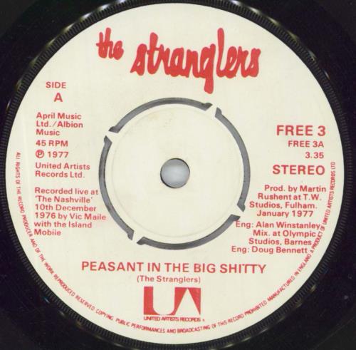 The Stranglers Peasant In The Big Shitty 7" vinyl single (7 inch record / 45) UK STR07PE819647