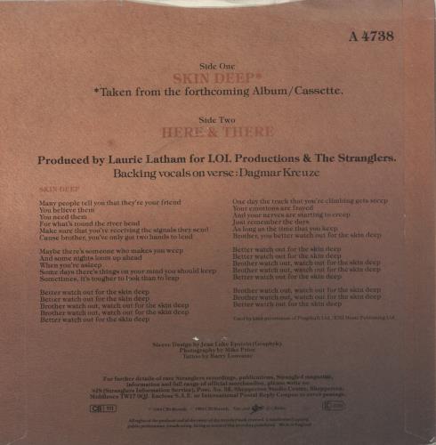 The Stranglers Skin Deep 7" vinyl single (7 inch record / 45) UK STR07SK273021