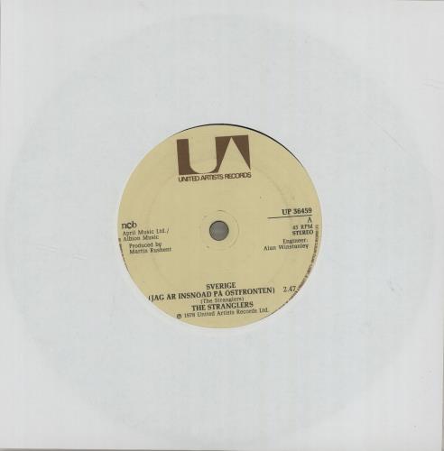 The Stranglers Sverige (Jag r Insnad P stfronten) 7" vinyl single (7 inch record / 45) Swedish STR07SV687215