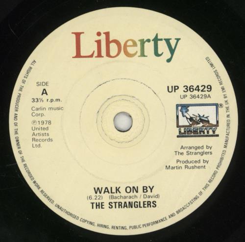 The Stranglers Walk On By - Liberty Issue 7" vinyl single (7 inch record / 45) UK STR07WA871801