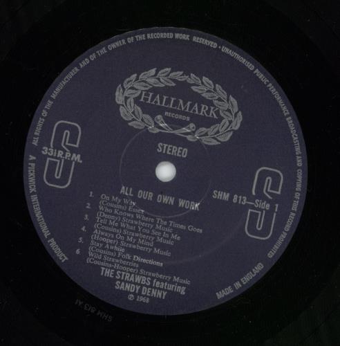The Strawbs All Our Own Work vinyl LP album (LP record) UK SRBLPAL772715