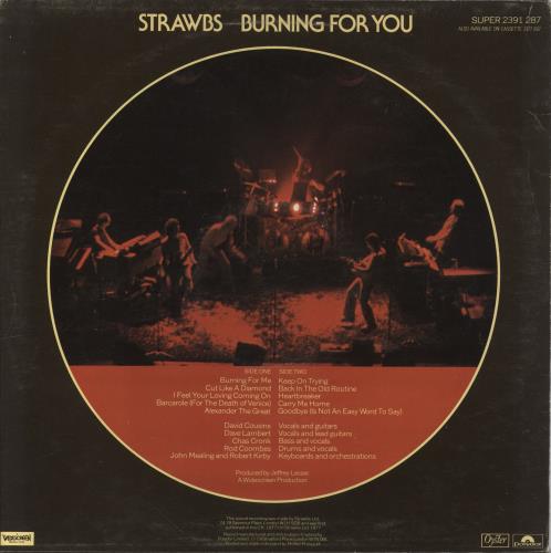 The Strawbs Burning For You vinyl LP album (LP record) UK SRBLPBU461741
