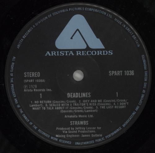 The Strawbs Deadlines - Gatefold vinyl LP album (LP record) UK SRBLPDE98789