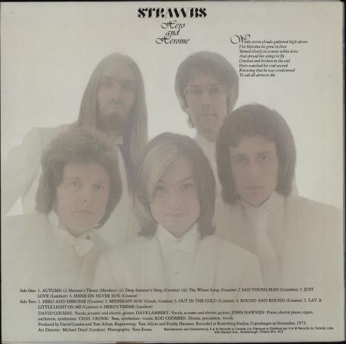 The Strawbs Hero And Heroines vinyl LP album (LP record) Canadian SRBLPHE756558