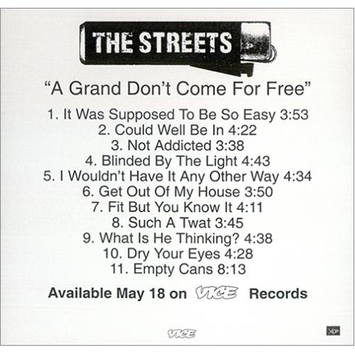 The Streets A Grand Don't Come For Free CD-R acetate US RETCRAG311105
