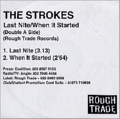 The Strokes Last Nite/When It Started CD-R acetate UK KESCRLA201149