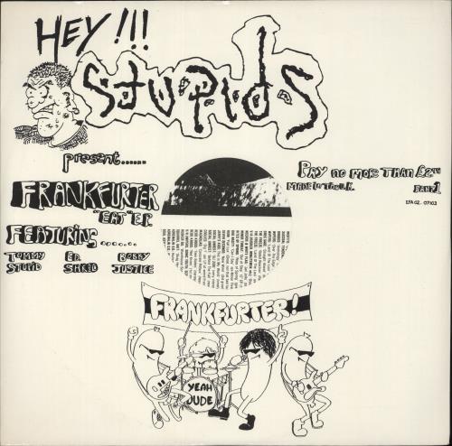 The Stupids Frankfurter Eat EP - Printed Sleeve 12" vinyl single (12 inch record / Maxi-single) UK T3S12FR867462