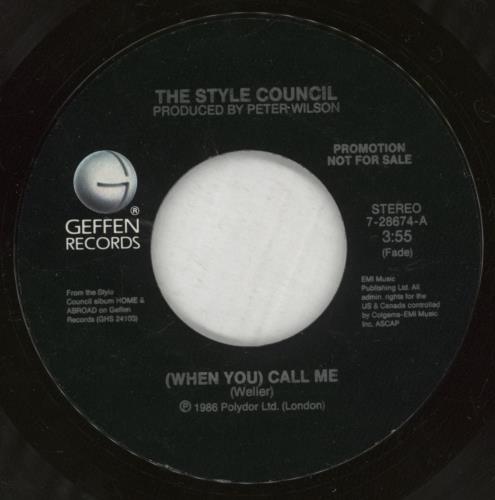 The Style Council (When You) Call Me 7" vinyl single (7 inch record / 45) US STY07WH345241
