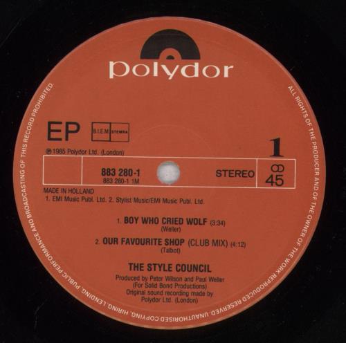 The Style Council Boy Who Cried Wolf 12" vinyl single (12 inch record / Maxi-single) Dutch STY12BO79405