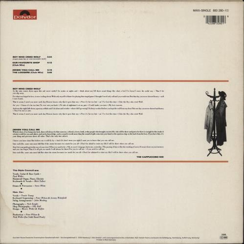 The Style Council Boy Who Cried Wolf 12" vinyl single (12 inch record / Maxi-single) German STY12BO879016