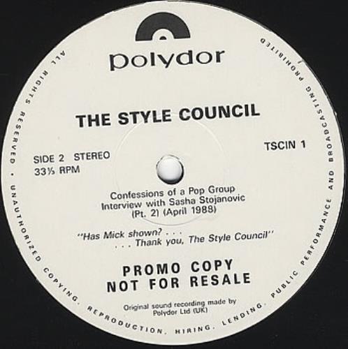 The Style Council Confessions Of A Pop Group Interview vinyl LP album (LP record) UK STYLPCO48042