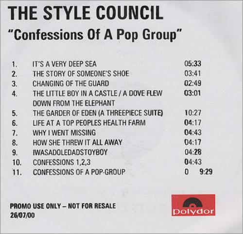 The Style Council Confessions Of A Pop Group CD-R acetate UK STYCRCO162966