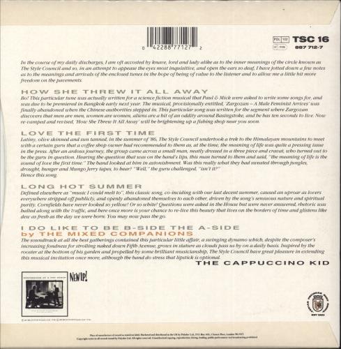 The Style Council How She Threw It All Away 7" vinyl single (7 inch record / 45) UK STY07HO42531