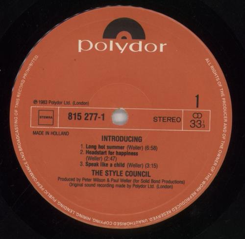 The Style Council Introducing The Style Council vinyl LP album (LP record) UK STYLPIN47057
