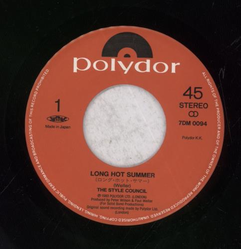The Style Council Long Hot Summer 7" vinyl single (7 inch record / 45) Japanese STY07LO39981