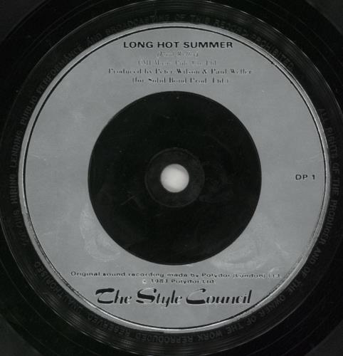 The Style Council Long Hot Summer 7" vinyl single (7 inch record / 45) UK STY07LO566416