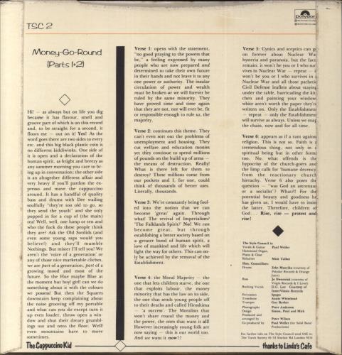 The Style Council Money-Go-Round + Insert 7" vinyl single (7 inch record / 45) UK STY07MO686530