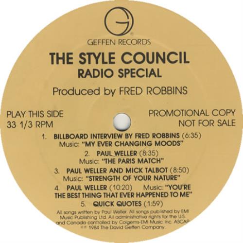The Style Council Radio Special vinyl LP album (LP record) US STYLPRA429766