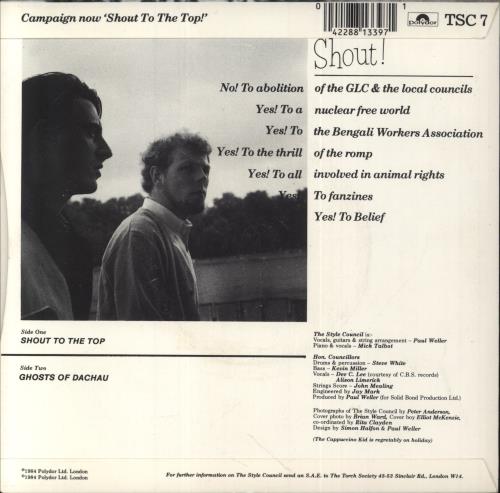 The Style Council Shout To The Top 7" vinyl single (7 inch record / 45) UK STY07SH42560