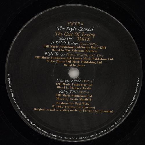 The Style Council The Cost Of Loving vinyl LP album (LP record) UK STYLPTH750870