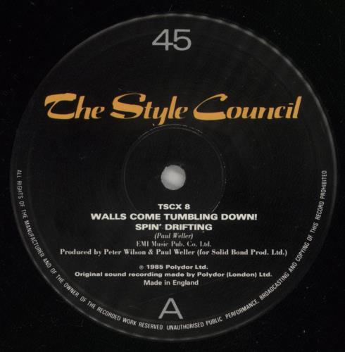 The Style Council Walls Come Tumbling Down 12" vinyl single (12 inch record / Maxi-single) UK STY12WA22783