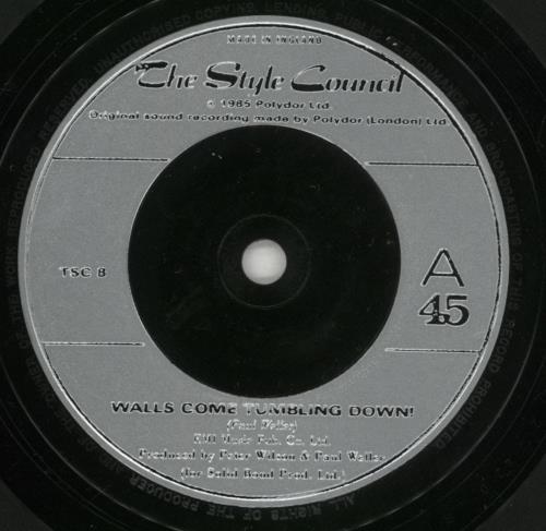 The Style Council Walls Come Tumbling Down 7" vinyl single (7 inch record / 45) UK STY07WA42561