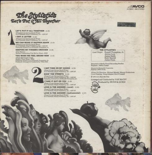 The Stylistics Let's Put It All Together vinyl LP album (LP record) Jamaican ICSLPLE891681