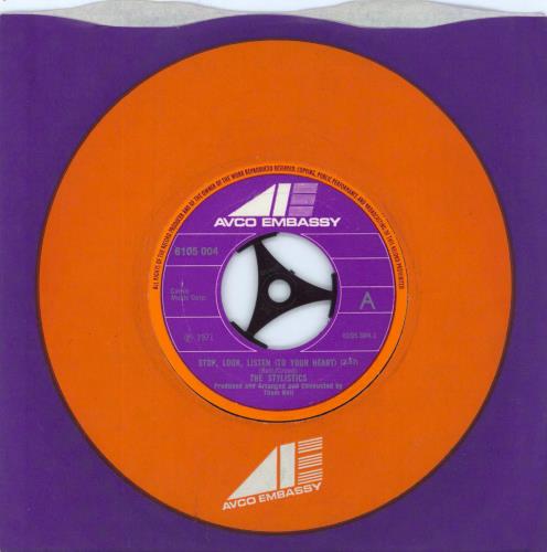 The Stylistics Stop, Look, Listen (To Your Heart) 7" vinyl single (7 inch record / 45) UK ICS07ST813777